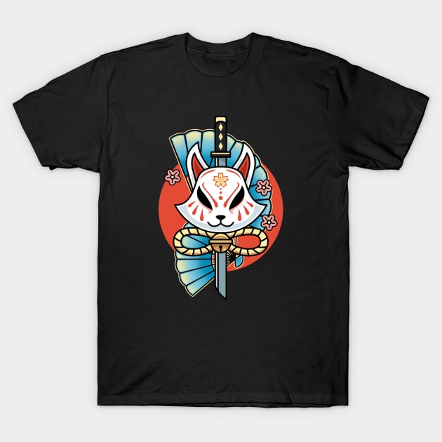 Kitsune Kawaii Tattoo T-Shirt by Lagelantee